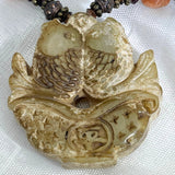 Jade Twin Koi Necklace & Earring Set