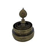 Engraved Copper Mandala Set with Brass Edging