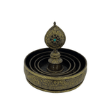 Engraved Copper Mandala Set with Brass Edging