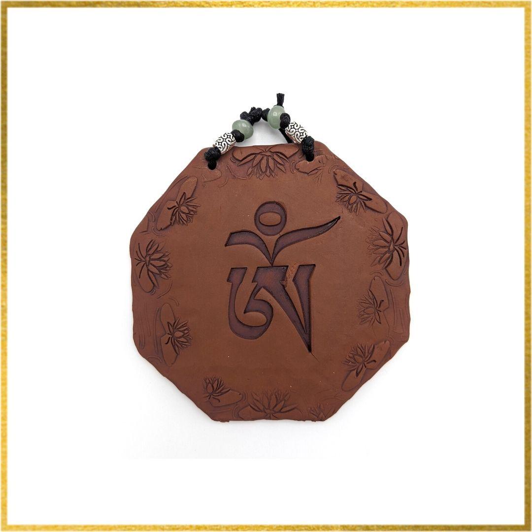 Handmade Sacred Earth Pendants with Seed Syllables