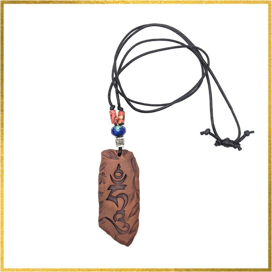 Handmade Sacred Earth Pendants with Seed Syllables